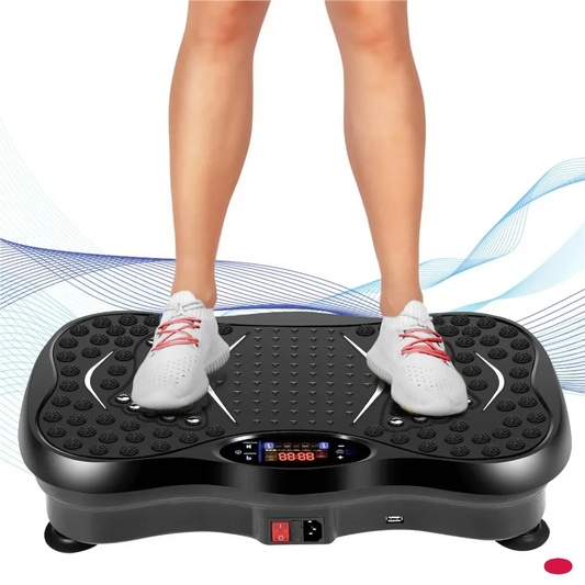 PulseShape 99-Level Vibration Plate Machine with Bluetooth Speaker & Full Body Toning Bands